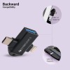 ZEBRONICS OTG2, 2 in 1 Lightning | Type C - USB OTG Converter, USB 3.0, Backward Compatible, Speeds Upto 5Gbps, Compatible with iPhone, iPad, Android, Laptop