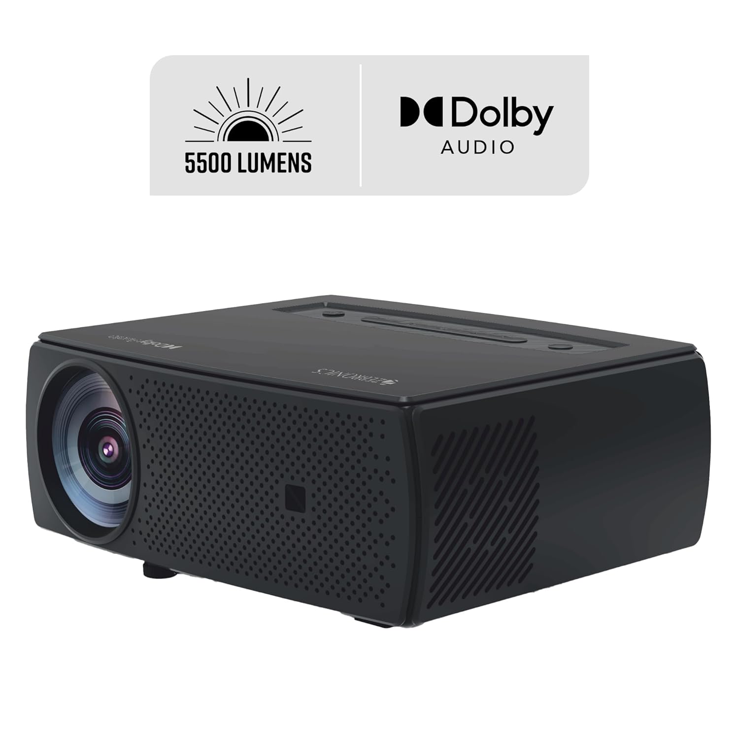 Mini Projectore Zebronics ZEBRONICS PIXAPLAY 15 Smart LED Projector with Dolby Audio, 5500 lumens ...