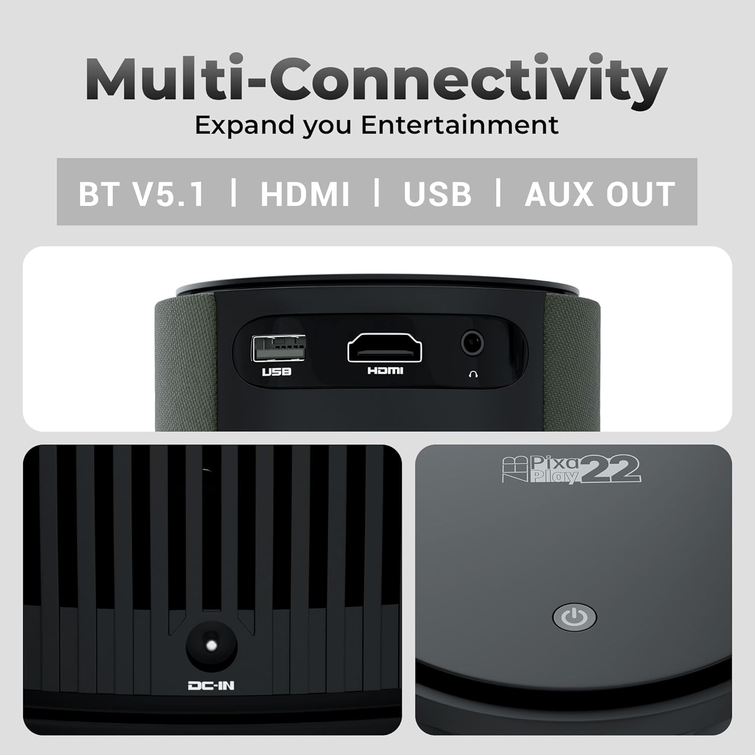 ZEBRONICS PIXAPLAY 22, Smart Projector, 3400 Lumens, 4K Support,160 ...