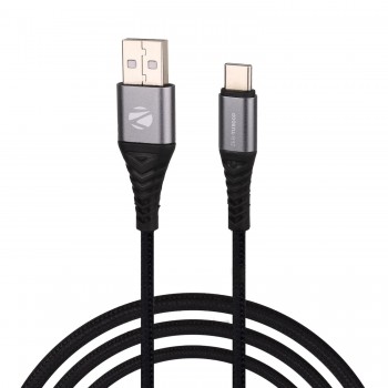 ZEBRONICS TU800P USB - Type C Braided Cable, 80 Watts, Rapid Charging, Charge & Sync, 1 Meter, Compatible with iPhone 15 | Samsung | OnePlus | Xiaomi | Realme | Oppo