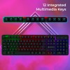 ZEBRONICS Transformer K1 Premium Gaming Keyboard with 104 Keys, 1.7m Cable, Laser Keycaps, Multi Color LED Modes, Integrated Multimedia Keys, All Keys Enable/Disable Function