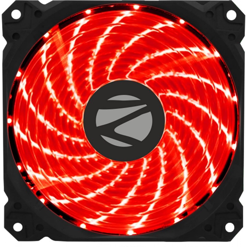 ZEBRONICS ZEB-PGF110 120mm Red Premium Chassis Fan, with High Speed 43.5CFM Airflow, Hydraumatic Bearing, 33 LEDs, Anti Vibration Pads, 4 Pin Molex and 3 Pin Connector.