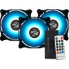 ZEBRONICS ZEB-PGF500C 120mmx3 Premium Chassis ARGB Fans Combo Kit with RGB Controller, Remote, 35CFM Airflow, RGB Sync, Hydro Bearing, Inner Glow with 8 LEDs, ARGB Extender and Dual 3 Pin Connector.