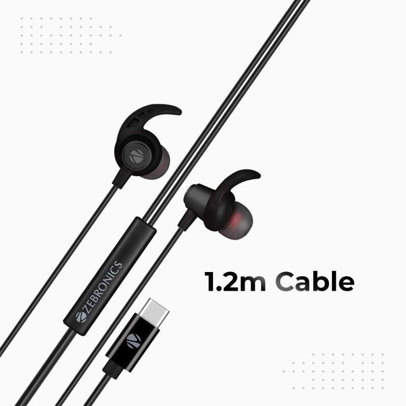ZEBRONICS Zeb-Buds C in Ear Type C Wired Earphones with Mic Red ZEBRONICS Zeb-Buds C in Ear Type C Wired Earphones with Mic Red