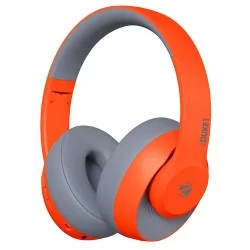 ZEBRONICS Zeb-DUKE1 Wireless  5.0  Headphone with   34Hrs* Battery Backup, Dual Pairing, Media & Volume Control h mic (Orange with Grey)