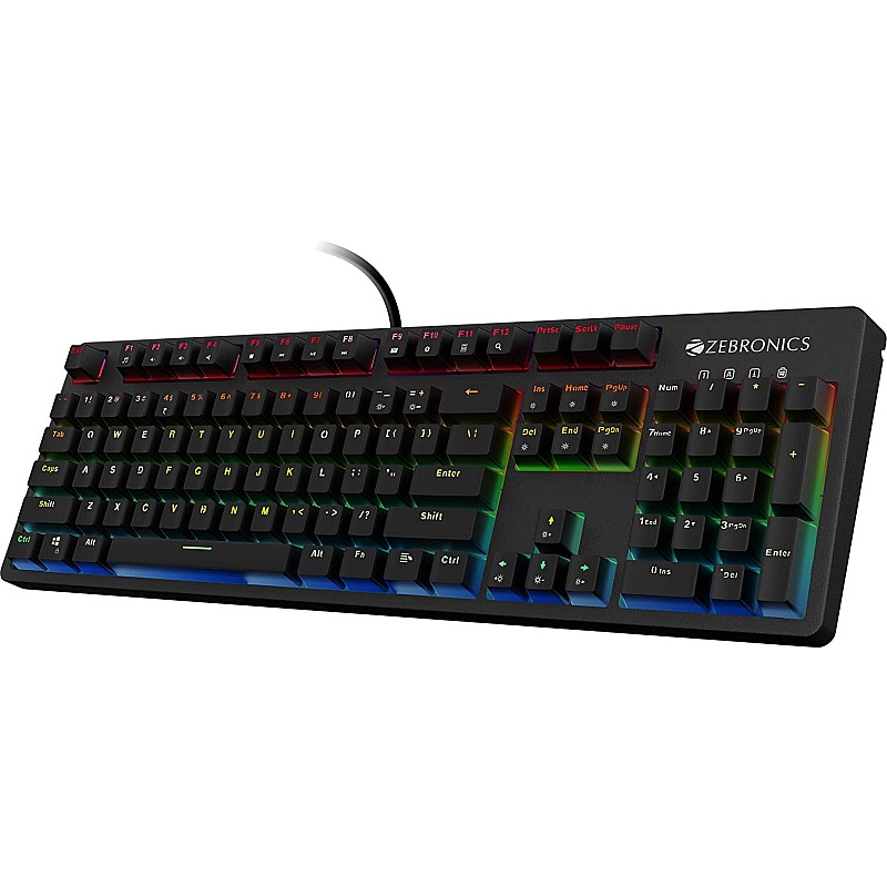 Zebronics Zeb-Max Plus V2 Premium Mechanical Keyboard with 104 Tactile Switch Keys