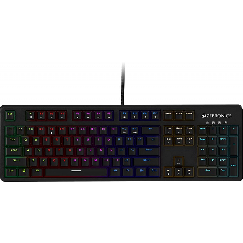 Zebronics Zeb-Max Plus V2 Premium Mechanical Keyboard with 104 Tactile Switch Keys