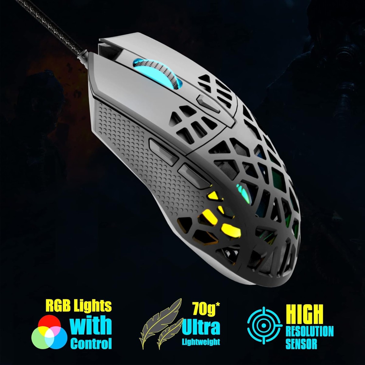 ZEBRONICS Zeb-PHOBOS PRO 6-Button High Performance Wired Gaming with 10000 DPI Sensor