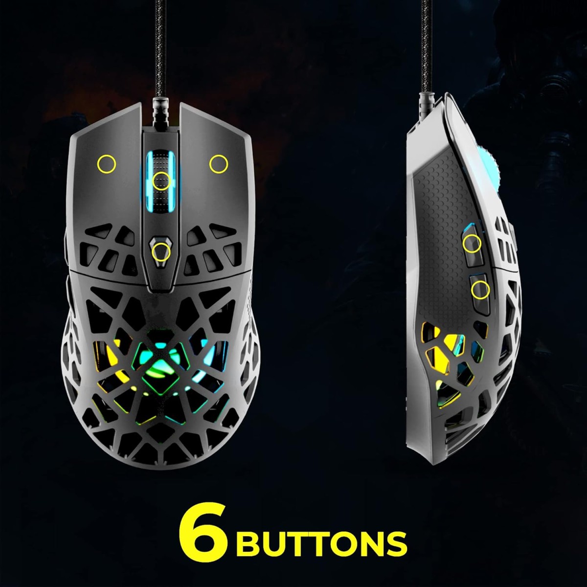 ZEBRONICS Zeb-PHOBOS PRO 6-Button High Performance Wired Gaming with 10000 DPI Sensor
