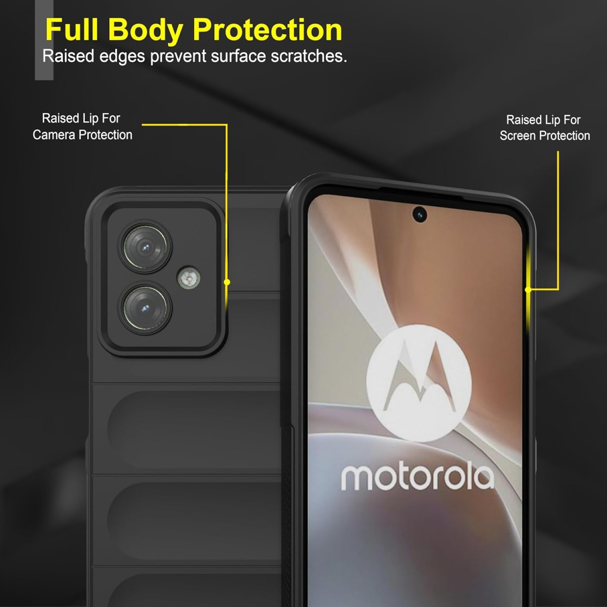 Zapcase Back Case Cover for Moto G64 5G | Compatible for Moto G64 5G Back Cover | Liquid Silicon Magic Case with Camera Protection | Black