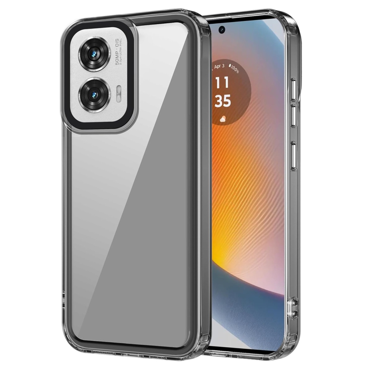 Zapcase Back Case Cover for Motorola Edge 50 Fusion | Compatible for Motorola Edge 50 Fusion Back Cover | Case Cover with Camera Protection | (TPU + PC | Translucent Black)