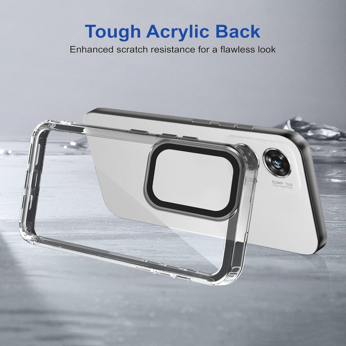 Zapcase Back Case Cover for Motorola Edge 50 Fusion | Compatible for Motorola Edge 50 Fusion Back Cover | Case Cover with Camera Protection | (TPU + PC | Translucent Black)