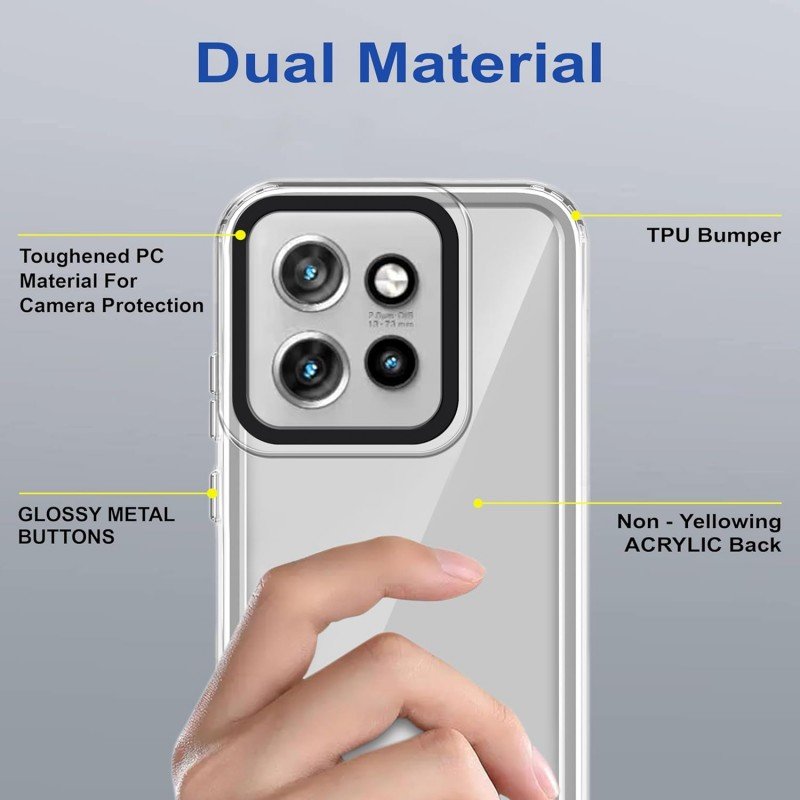 Zapcase Back Case Cover for Motorola Edge 50 Neo | Compatible for Motorola Edge 50 Neo Back Cover | Case Cover with Camera Protection | (TPU + PC | Transparent) Zapcase Back Case Cover for Motorola Edge 50 Neo | Compatible for Motorola Edge 50 Neo Back Cover | Case Cover with Camera Protection | (TPU + PC | Transparent)