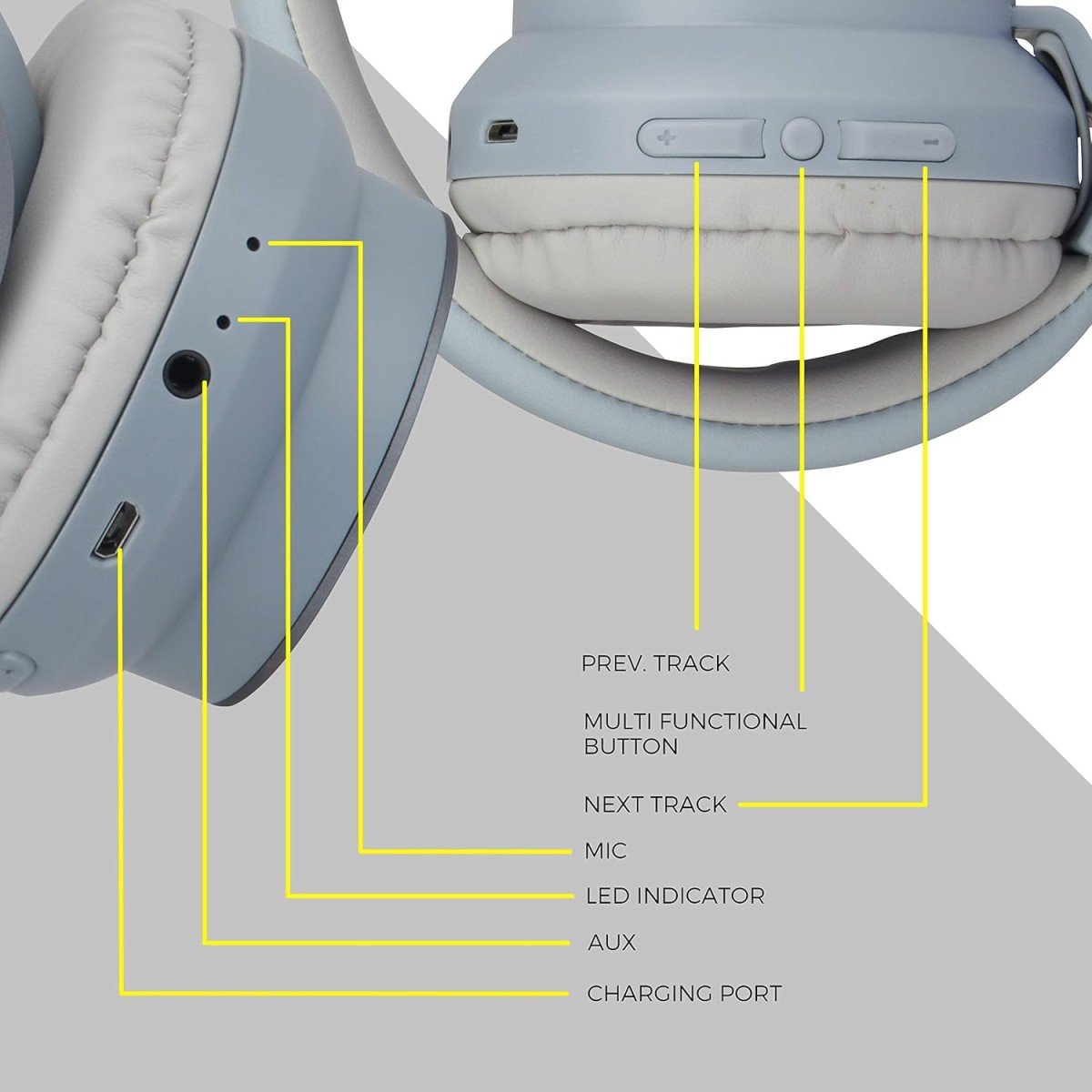 Zebronics-Bang over the ear headphones with Foldable Design and Bluetooth v5.0 headphones