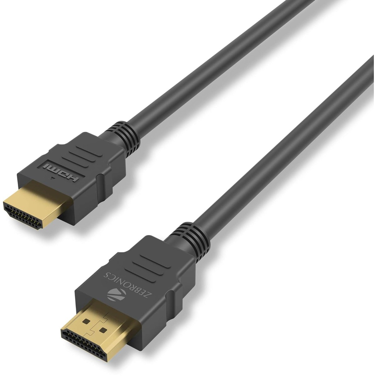 Zebronics HAA3020, 2.0, HDMI Cable, with Ethernet, 4K @ 60Hz UHD, 3 Meter (10ft), 18 Gbps High Speed Transmission, Supports Dolby, DTS, 3D, ARC, CEC, 24K Gold-Plated, Male-to-Male