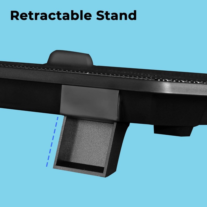 Zebronics NC2100 Laptop Cooling Stand with 125mm Fan, Silent Operation, LED Light, Supports up to 15.6 inch Laptops and Retractable Stand