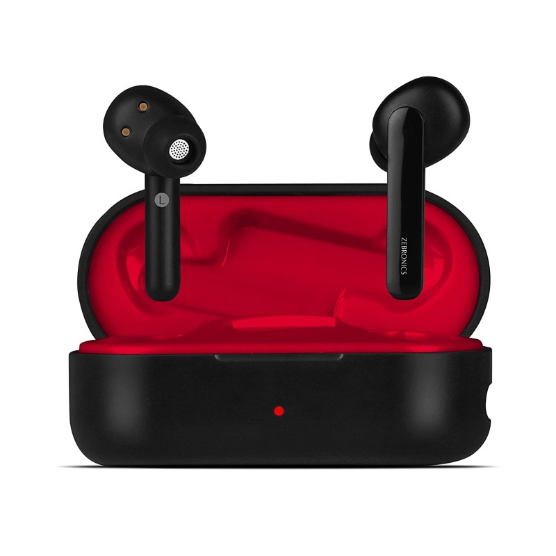 Zebronics Sound Bomb Supporting Bluetooth 5.0 TWS Earphones with Touch Control with Portable Charging case (Red+Black) Zebronics Sound Bomb Supporting Bluetooth 5.0 TWS Earphones with Touch Control with Portable Charging case (Red+Black)