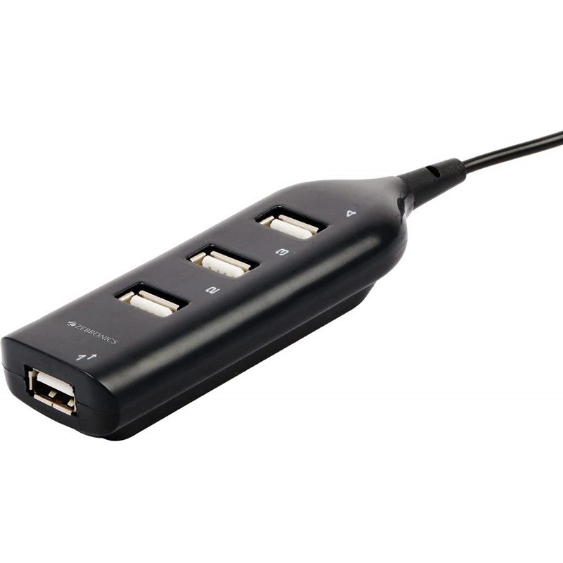 Zebronics ZEB-90HB USB Hub, 4 Ports, Pocket Sized, Plug & Play, for Laptop & Computers