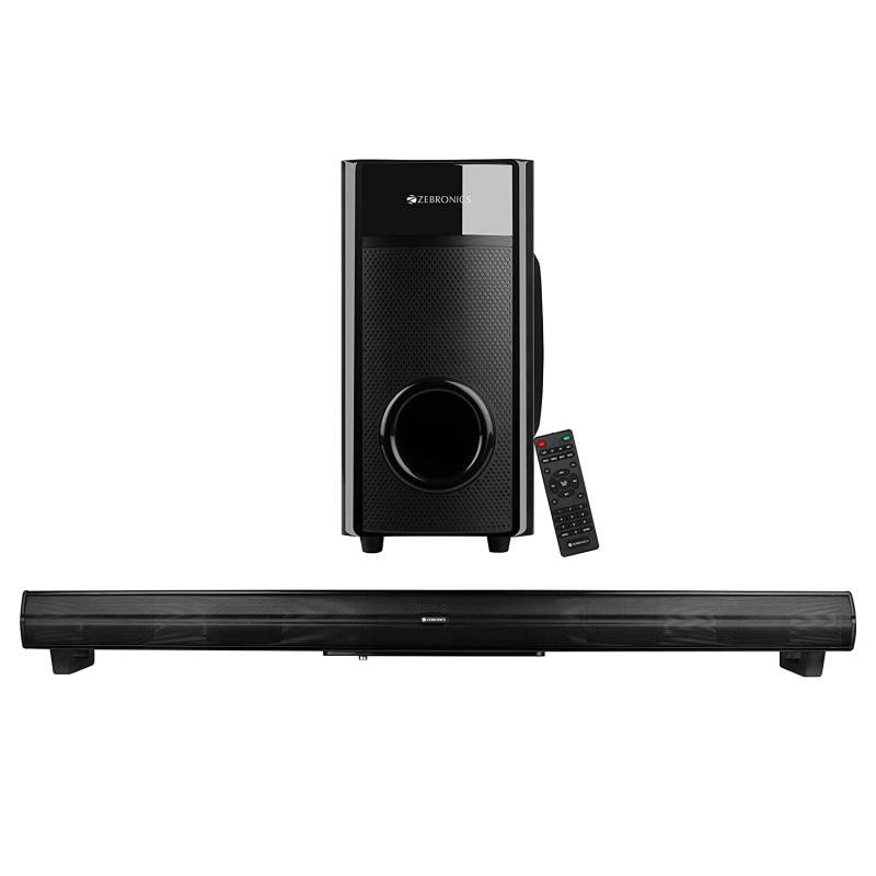 Zebronics ZEB-JUKE BAR 4 Wireless Bluetooth Soundbar With Subwoofer Supporting Wall Mount, USB, SD, FM, AUX, TV IN & Remote Control. Zebronics ZEB-JUKE BAR 4 Wireless Bluetooth Soundbar With Subwoofer Supporting Wall Mount, USB, SD, FM, AUX, TV IN & Remote Control.