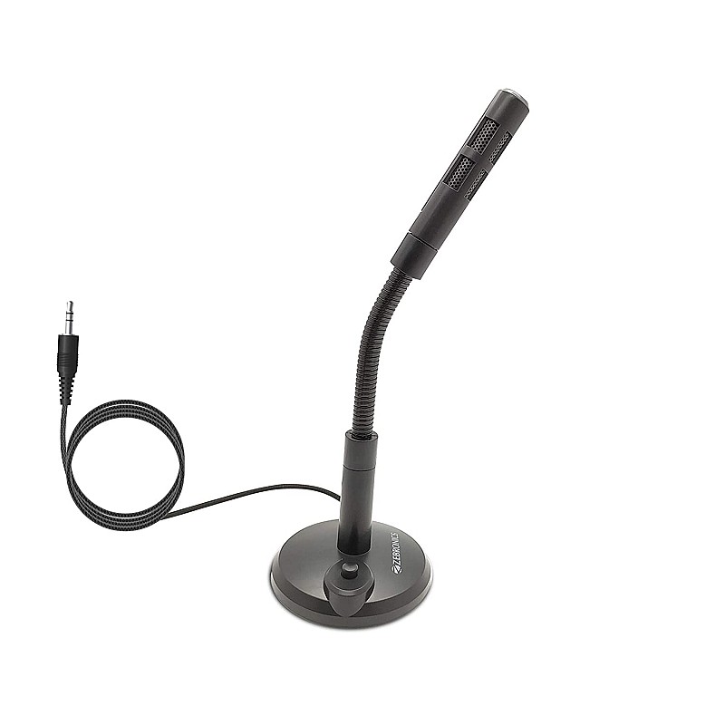 Zebronics ZEB-SM600 PRO Omnidirectional Desktop Microphone, 3.5mm Connector, Flexible Design, 2 Meter Braided Cable