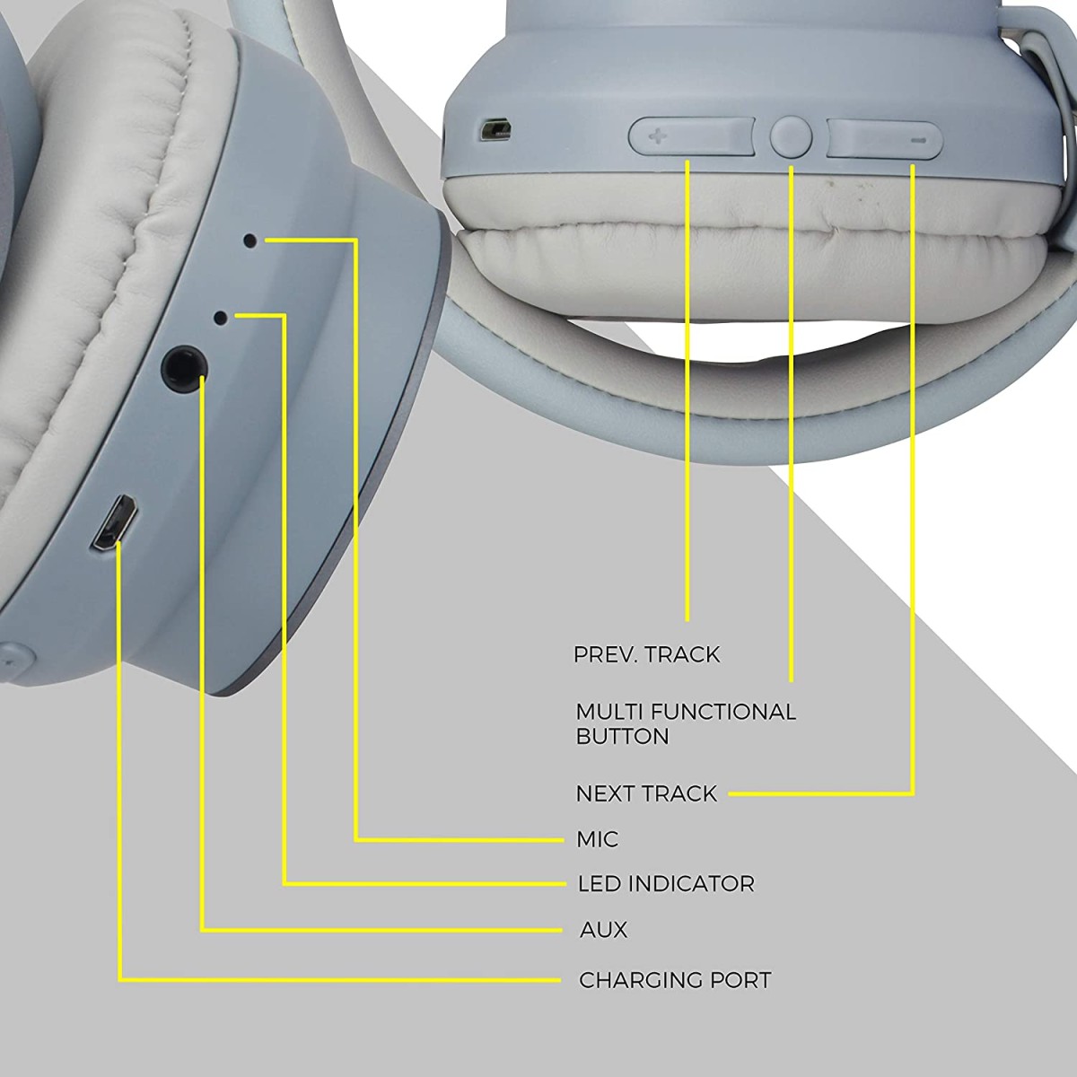 Zebronics Zeb-Bang Bluetooth Wireless Over Ear Headphones with Mic (Orange)