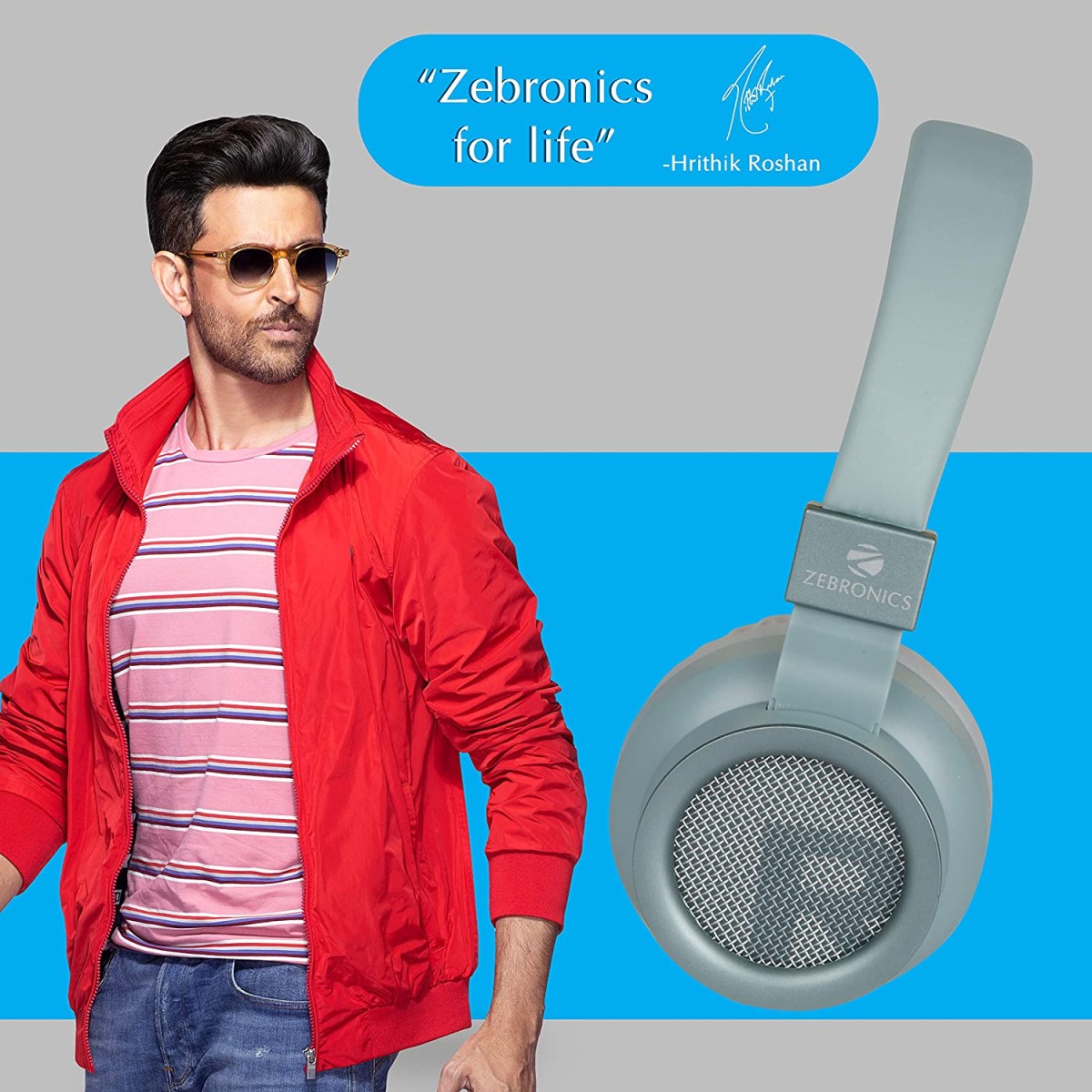 Zebronics Zeb-Bang Bluetooth Wireless Over Ear Headphones with Mic (Orange)
