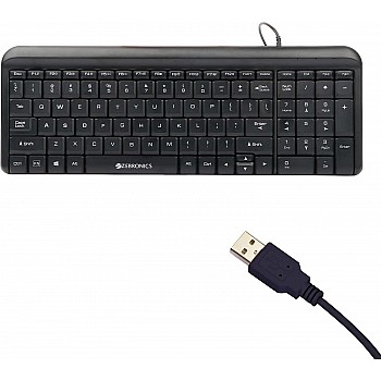 Zebronics Zeb-Glide USB Wired Multimedia Keyboard for PC/Laptop Gold Plated USB Connector