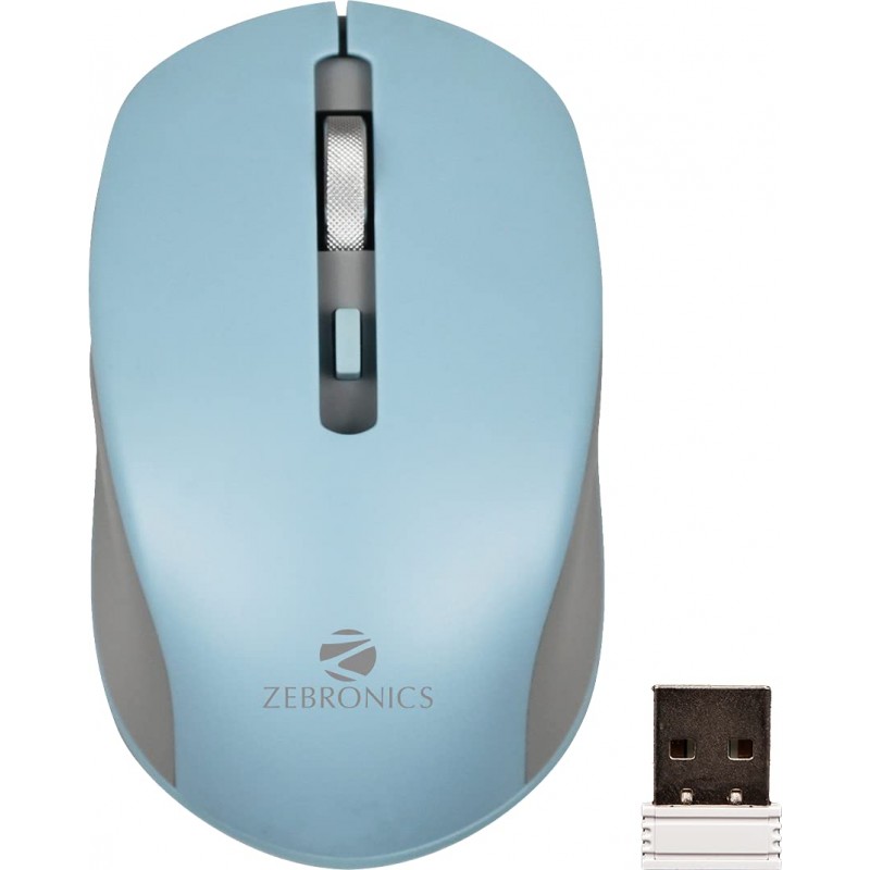 Zebronics Zeb-Jaguar Wireless Mouse, 2.4GHz with USB Nano Receiver,(White+Grey)