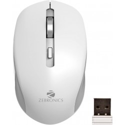 Zebronics Zeb-Jaguar Wireless Mouse, 2.4GHz with USB Nano Receiver,(White+Grey)