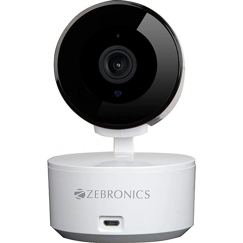 Zebronics Zeb-Smart CAM 102 Smart WiFi PTZ Indoor Camera with Motion Detection Day Night Mode Micro SD Card Slot 2 Way Audio for Home Office-Shop