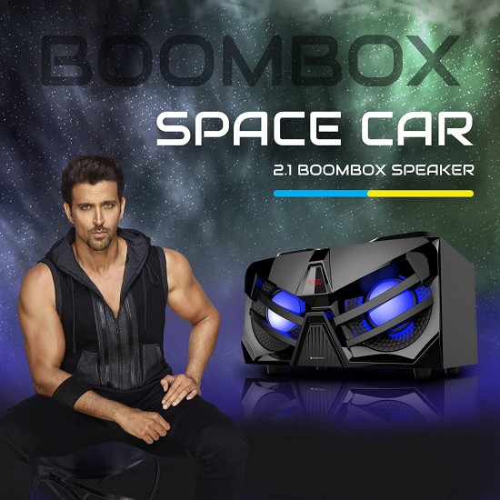 Zebronics Zeb-Space CAR 2.1 Boom Box with Bluetooth connectivity, USB Input, AUX Input and Fm Radio