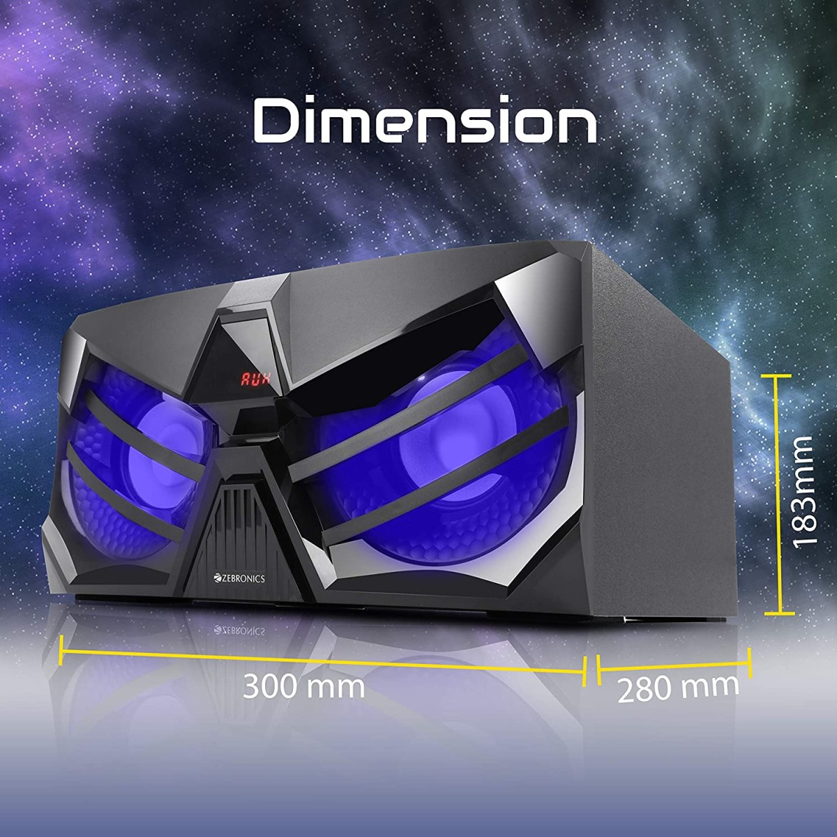 Zebronics Zeb-Space CAR 2.1 Boom Box with Bluetooth connectivity, USB Input, AUX Input and Fm Radio