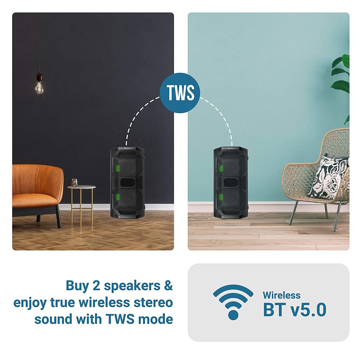 Zebronics Zeb-Space Deck PRO Wireless Bluetooth 40W Boombox Party Portable Speaker Supporting LED Display Remote Control.