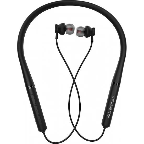 Zebronics Zeb-Yoga 90 Pro Wireless in-Ear Neckband Earphone, Rapid Charge, BT5.0 Voice Assistant (Black)