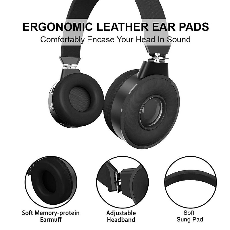 Zinq Beatle 5155 Wireless Bluetooth On Ear Headphone with Mic (Black)