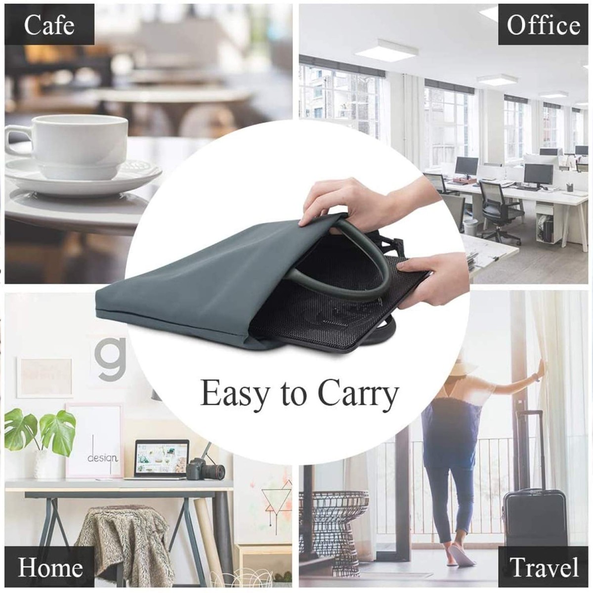 Zinq Cool Slate Dual Fan Cooling Pad for Notebook/Laptop with Dual USB Port(Black)