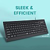 Zinq Technologies ZQ-1133 Full-Size Wired Keyboard with 104 Keys 3 LED Lights and 1.5m Cable Black