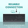 Zinq Technologies ZQ-1133 Full-Size Wired Keyboard with 104 Keys 3 LED Lights and 1.5m Cable Black