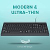 Zinq Technologies ZQ-1133 Full-Size Wired Keyboard with 104 Keys 3 LED Lights and 1.5m Cable Black