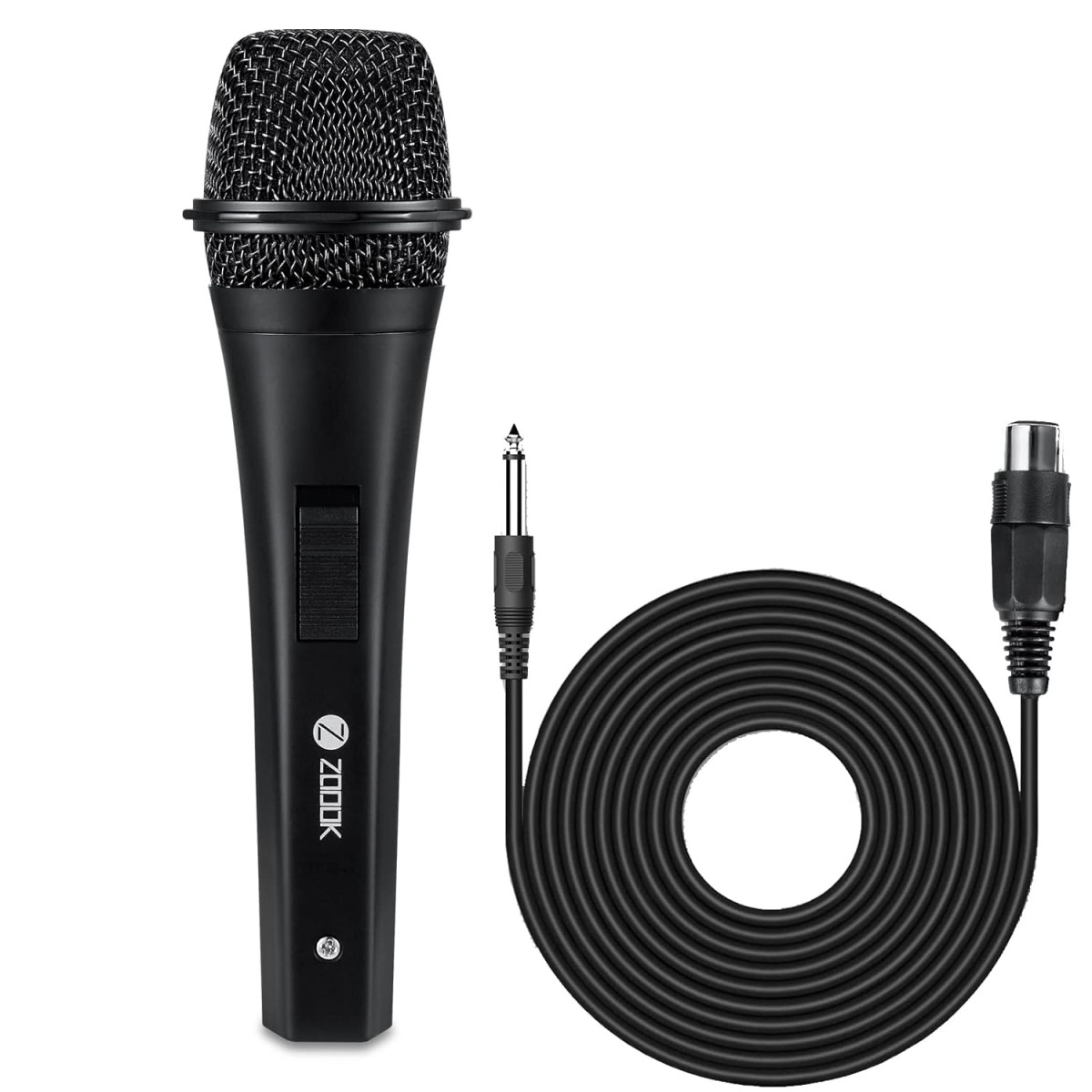 Zoook Karaoke Wired Microphone for Singing/Kids/Speaker/Party/System/Cardoid Vocal Unidirectional Dynamic Microphone with 10 Feet XLR Cable Black