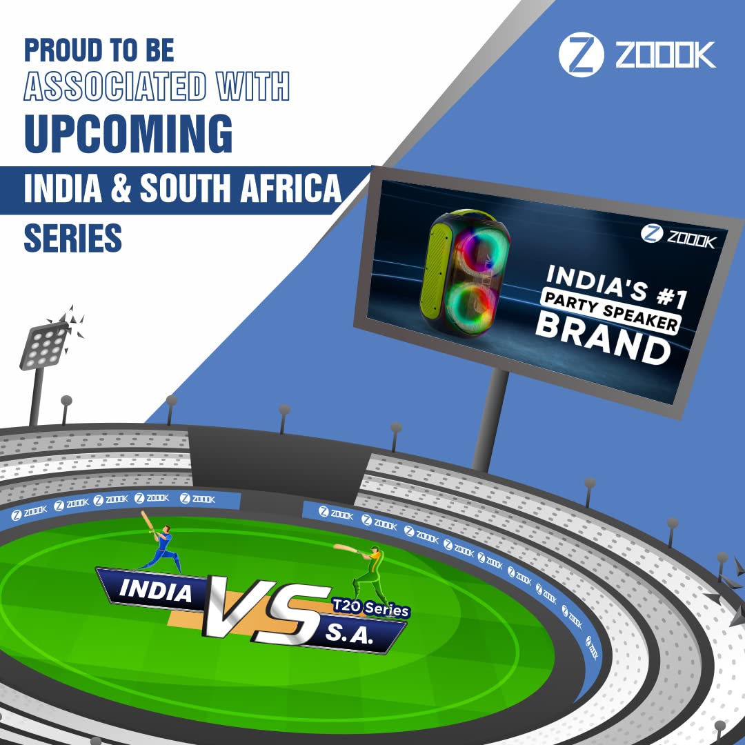 Zoook Music Blaster Bluetooth Party Speaker 14 watts Karaoke/USB/TF/AUX/Mic Input/RGB Lights/Bluetooth 5.0/Top Control Panel - (Black)