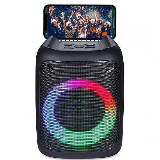 Zoook Music Blaster Bluetooth Party Speaker 14 watts Karaoke/USB/TF/AUX/Mic Input/RGB Lights/Bluetooth 5.0/Top Control Panel - (Black)