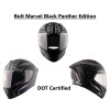 VEGA Bolt Marvel Black Panther Edition Motorbike Helmet (Black Silver)