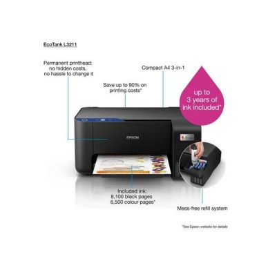 Epson EcoTank L3211 All-in-One Ink Tank Printer (Black) Epson EcoTank L3211 All-in-One Ink Tank Printer (Black)