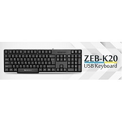 Zebronics USB Keyboard with Rupee Key, USB Interface and Retractable Stand K20