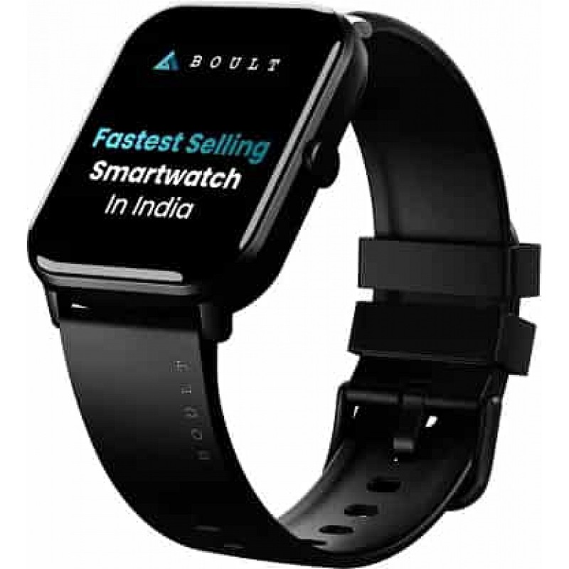  Boult Drift BT Calling 1.69" HD Display, 140+ Watchfaces, 475Nits Brightness, IP68 Smartwatch (Black Strap, Free Size)