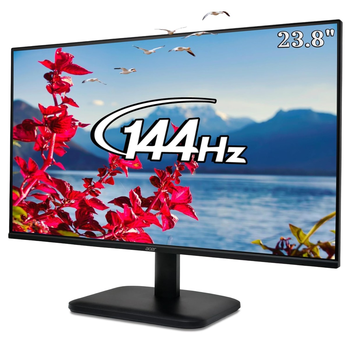 acer EK240Y P6 P6 23.8 Inch IPS Full HD Backlit LED Monitor I 144Hz Refresh Rate, 1MS VRB Response Time, AMD FreeSync I 1 x VGA 1 x HDMI with Inbox HDMI Cable I Zero Frame Design I Eye Care I Black