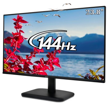 acer EK240Y P6 P6 23.8 Inch IPS Full HD Backlit LED Monitor I 144Hz Refresh Rate, 1MS VRB Response Time, AMD FreeSync I 1 x VGA 1 x HDMI with Inbox HDMI Cable I Zero Frame Design I Eye Care I Black