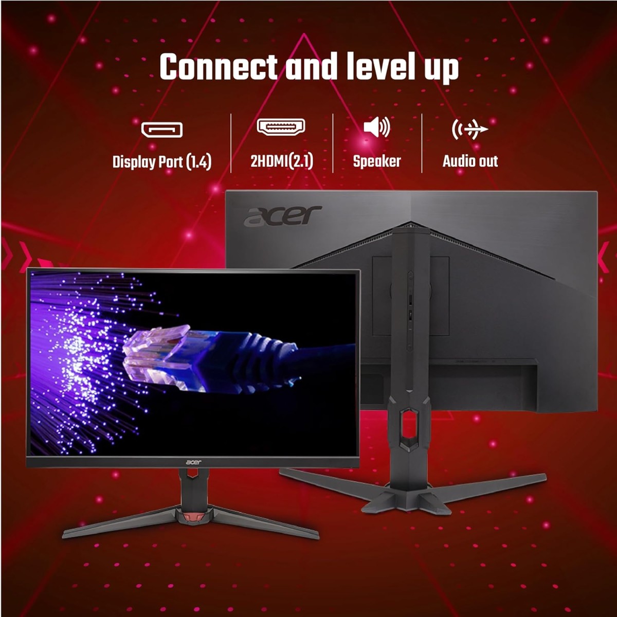 acer Nitro XV272U F3 27 inch IPS WQHD 2560x1440 Gaming Backlight LED LCD Monitor I Rapid 300Hz Refresh, 0.5ms Response I HDR 400 I AMD FreeSync Premium I Zero Bright Dot Policy I Ergostand I Eye Care