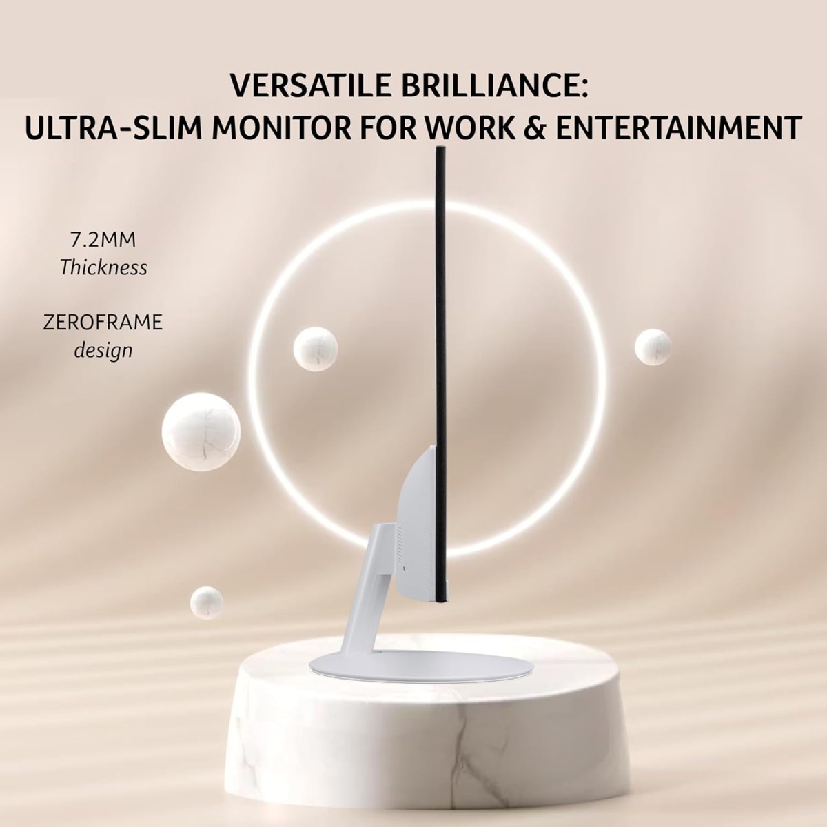 acer SA272U E 27 Inch WQHD 2560x1440 Resolution IPS Ultra Slim (7.2mm) Backlight LED LCD Monitor I 100Hz Refresh I 1 MS VRB I HDR 10 I AMD Free Sync I 2xHDMI 1xDP I Stereo Speakers I Eye Care I White